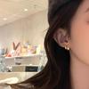 Pendientes geométricos de doble capa metálicos de alta gama, sencillos, para mujer, diseño Ins, elegantes, ligeros, de lujo, únicos.