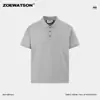 Camisa Polo de Manga Corta para Hombre Zoewatson de Peso Pesado, Seda Líquida y Algodón, Fresca al Tacto, Hombro Normal, Corte Relajado, Color Sólido