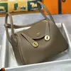 Bolso Lindy de Hilo de Cera Hecho a Mano Piel de Vaca Bolso Doctor 19/26/30 Bolso Almohada Patrón Granulado Bolso de Hombro Cruzado Único para Mujer