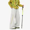 Calça Parachute Funcional de Secagem Rápida em Azul Marinho com Costura Contrastante, Calça Longa Casual Ampla de Montanha para Homens
