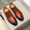 Novos Sapatos de Couro Masculinos, Sapatos Formais de Negócios de Couro Bovino de Primeira Camada Masculinos, Sapatos Casuais Britânicos Pointed Toe Slip-On, Sapatos de Trabalho