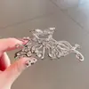 Estilo Coreano Clipe Borboleta Líquido Grande Clipe Tubarão de Metal Simples Elegante Clipe de Cabelo para Nuca Presilha de Cabelo