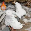 Sapatos de algodão quentes com forro de fleece para o inverno, comércio exterior feminino, estilo coreano 2026, novas botas de neve para mulheres, sapatos femininos de cano alto para atividades ao ar livre