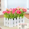Cerca de Flores Simuladas Set de Plantas Verdes Flor Falsa Orquídea Saltarina Crisantemo Pequeña Flor Verde Rosa Diamante Decoración de Oficina Bonsái