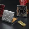 Porta-Cigarros de Metal para 20 Cigarros Grossos, Gravado e Embossado, Design Portátil Flip-Top para Homens, Porta-Cigarros Selado Anti-Pressão, Caixa de Armazenamento de Cigarros