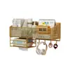 Estante de almacenamiento de pared para dormitorio de estudiantes, estante colgante adhesivo para dormitorio, organizador de pared para mesita de noche/sobre cama, cesta colgante sin perforaciones