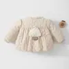 Chamarra de algodón acolchada para bebé, top acolchado grueso, abrigo cálido para niñas, 120g, abrigo de otoño/invierno para bebés y niños pequeños para niñas