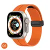 Adequado para Pulseiras de Todas as Séries do Apple iWatch S1-S10 Se Ultra Silicone Fivela Dobrável Magnética Relógio