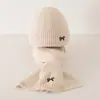 Conjunto de Gorro y Bufanda para Niños Invierno Engrosado Cálido Lana Tejido Estilo Coreano Bufanda de Estilo Conjunto de Dos Piezas Moderno