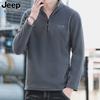 24 Otoño JEEP SPIRIT Nueva Moda Hombre Bordado Media Cremallera Sudadera Moda Casual Cuello Top