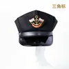 Chapéu de Marinheiro Capitão Octogonal de Topo Plano para Cosplay, Chapéu de Performance para Estudantes, Chapéu de Segurança de Defesa, Chapéu com Etiqueta de Espiga de Trigo