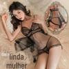 Yimu lingerie sexy renda malha tentação conjunto tamanho grande comércio exterior alça sexy perspectiva sexy pijama 7832