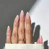 Rosa Nude Branco Clássico Estilo Francês Simples Limpo Suave Unhas Postiças 24 Peças Moda Europeia e Americana Manicure