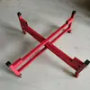 Soporte de tambor de vaca con rueda giratoria roja, soporte para tambor de guerra y gong, tambor chino grande de metal, tambor de dragón, tambor de actuación de pie, plegable