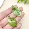 Colgante de Hoja Artificial Verde Perforada de Acrílico para DIY Hecho a Mano Collar Pulsera Pendientes Accesorios de Joyería Antigua