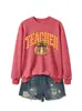 Amazon eBay loja independente moda casual versátil feminina professora estampa de leopardo laço outono e inverno moletom
