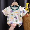 Camiseta de manga corta para niños algodón niñas verano bebé verano ropa infantil nueva chaqueta para niños una generación de pelo
