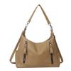 Bolso de Hombro 20 Viajero Otoño/Invierno Cremallera Moda Simple Bolso de Mujer Bolso Tote Doble Textura Gran Capacidad 23 Estilo Viajero