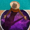 Toalla de Playa de Microfibra Grande Transfronteriza, Esterilla de Playa Redonda Estampada con Borlas, Toalla de Baño de Secado Rápido, Toalla Personalizada
