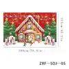 Tela de fondo navideño en stock, lista para enviar, con impresiones de alta definición de Papá Noel, muñecos de nieve y renos, perfecta para decoraciones navideñas