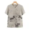 2026 Ropa para Mujeres de Mediana Edad y Mayores Camisa de Manga Corta Estilo Mamá Verano Elegante Bordado Estampado Top con Temperamento Reductor de Edad Talla Grande