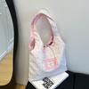 2025 Nuevo Bolso de Hombro Japonés y Coreano con Flores de Verano, Doble Cara, Casual, Gran Capacidad, Bolso de Hombro para Viajes, Bolso Tote