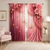 Cortinas con estampado digital exclusivo de girasoles transfronterizo, Cortinas con acabado blackout para dormitorio estilo americano, En stock en TEMU y listas para enviar