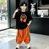 Ropa para Niños Niños Conjunto de Verano de Manga Corta 2026 Nuevo Verano Niños Medianos y Grandes Estilo Deportivo de Verano Fresco Guapo Moderno Tendencia