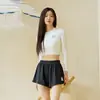 Traje de Banho Feminino Esportivo Casual Estilo Coreano do Sul Manga Longa Secagem Rápida Modelador Saia Dividida para Surfe
