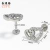 Brincos de Aço Inoxidável com Zircônia, Tachas Versáteis de Moda Europeia e Americana, Studs de Lábio Plano com Rosca Interna, Joias para Piercing
