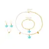 Conjunto Colorido de Cuatro Piezas Estilo Resort Oceánico de Pendientes, Collares, Pulseras y Anillos, Venta al por Mayor desde el Fabricante