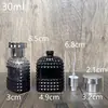 Botella de perfume de vidrio vacía con tapa de rosca B085-30ml50ml en forma de piña en stock, conveniente botella rociadora cosmética