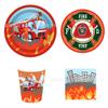 Mm051 Camión de Bomberos Bombero Fiesta Fiesta Festiva Pancarta 8 Personas Juego de 4 Piezas Platos de Papel Vasos de Papel