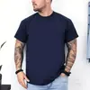 [Camiseta de Algodón Talla Europea] Nueva Camiseta Cultural de Estilo Europeo y Americano de Peso Pesado, Cuello Redondo, Color Liso, para Hombres y Mujeres, Camiseta Casual de Manga Corta, Verde Militar