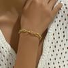 Pulsera gruesa S06 diseño corto temperamento simple adornos de moda personalidad de mujer pulsera de oro de 18K