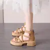 Sandalias Romanas para Niñas, Nuevo Estilo Verano 2026, Sandalias de Plataforma Alta con Agujeros y Correas Cruzadas para Niñas