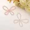 Ins Corea del Sur Moda Cristal Flor Hueca DIY Hecho a Mano Flor de Seda Retorcida Clip Lateral Par Accesorios para el Cabello Accesorios para la Cabeza
