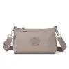 Bolso Cruzado de Moda Ligero de Múltiples Capas para Viaje para Mujer, Color Sólido Portátil de Nylon Azul Versátil Casual para Hombro