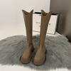 Botas Martin para Mujer, Botas Blancas de Verano Estilo Coreano, Botas Vaqueras con Corte en V, Nuevo Modelo 2023, Botas Largas de Suela Gruesa