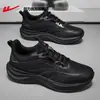 Tienda Oficial Huili Zapatos Deportivos para Hombre 2026 Nuevos Zapatos Negros de Cuero Impermeables para Correr