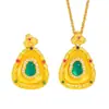 Puzuo Cor Forte Conservadora Dourado Areia Acessórios DIY Pingente Colar Cabacinha Verde Diamante Fulu Materiais para Joias Artesanais