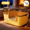 Caixa de areia para gatos aberta semifechada, caixa de areia para gatos à prova de respingos, banheiro para gatos grande, tamanho pequeno, suprimentos para gatos