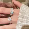 Anillo de Flor de Dopamina Versión Coreana para Mujer, Dulce Diseño de Nicho Ins, Anillo Versátil para Dedo Índice con Apertura Ajustable