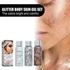 Eelhoe Gel de Lentejuelas Sombra de Ojos con Glitter Maquillaje de Fiesta Brillante y Delicado Pasta Gelificada Adherente a la Piel Decoración Corporal