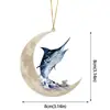 Colgante Navideño Personalizado Transfronterizo para Entusiastas de la Pesca Adorno Plano Acrílico para Colgar en el Coche