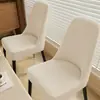 Funda de Silla de Textura Gruesa de Algodón y Lino, Funda de Mesa de Comedor Curva de Gama Alta y Sillas, Funda de Asiento Universal Elástica de Cobertura Total