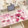Alfombrilla de ratón de oso de fresa de gran tamaño, bonita y gruesa con dibujos animados para niñas, para escritorio de oficina, para muñeca, para teclado de ordenador