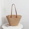 Nova bolsa de palha para praia, cesta de vegetais trançada, bolsa de balde para viagem, bolsa de palha feminina, grande capacidade