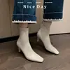 Botines finos de punta cuadrada estilo francés, botines negros de tacón alto, estilizan y son cómodos, de corte bajo, botines elásticos a la moda y versátiles, tallas 34-42