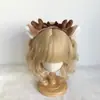 [Menina Cervo] Faixa de Cabelo com Chifres de Cervo Fofos Faixa de Cabelo com Orelhas de Cervo de Pelúcia Lolita Joker